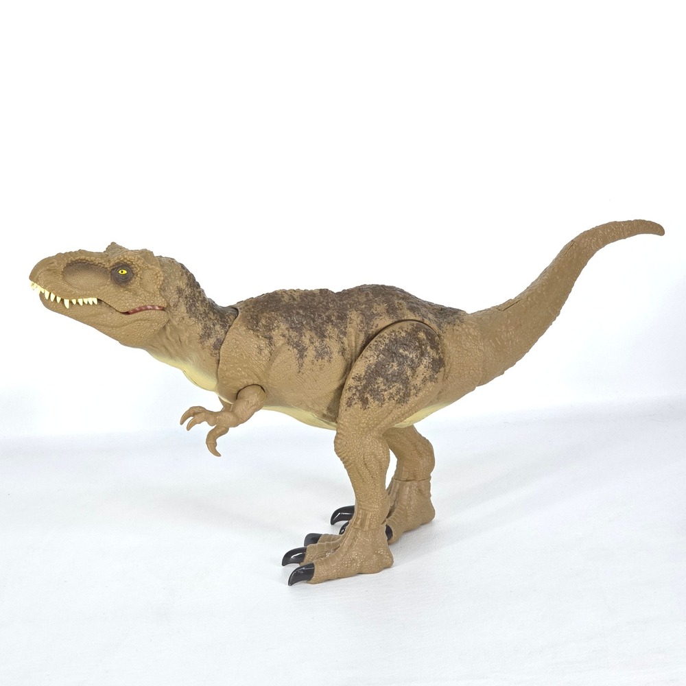 Mattel‎ Jurassic World Brown T-Rex Dinosaur Figure 21 in Plastic Movable VIDEO